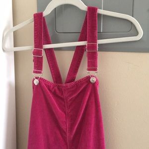 Maroon Top shop corduroy overall dress